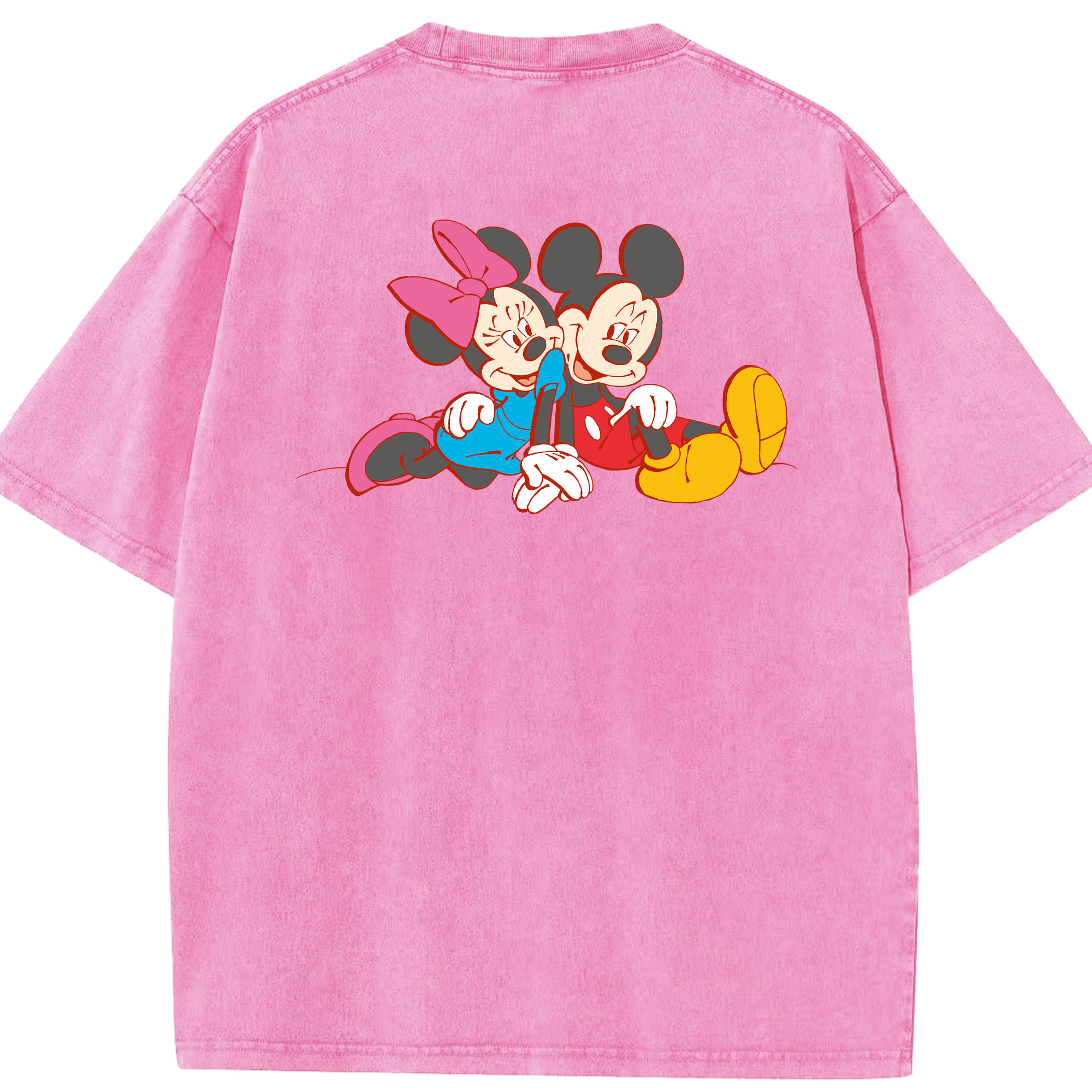 （画像用） ミッキーマウス Mickey Mouse 綿100% ヴィンテージ風 半袖Tシャツ（背面プリント）